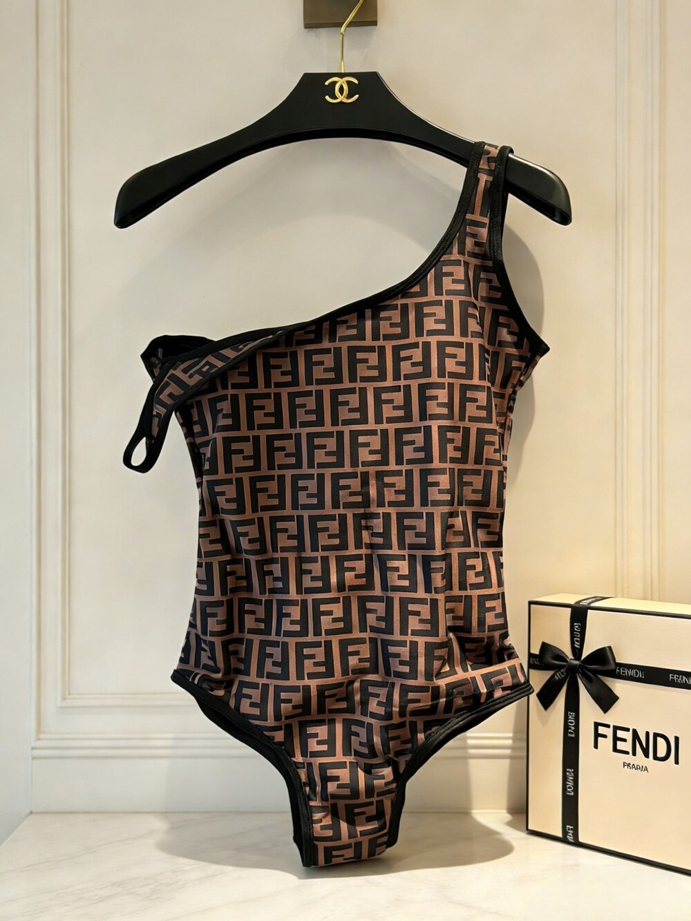 Fendi FF Monogram Square Neck Swimsuit - Picture 5 of 6